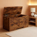 Storage Bench 39.4 Inch RusticWood Brown Organizer