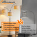 Dimmable Ultra-Tall Arc Floor Lamp Beige-Tone Shade