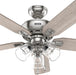 Rosner, Indoor, Ceiling Fan, Standard Mount, 52 Inch, Brushed Nickel