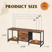 TV Stand Dresser with 2 Drawers, Entertainment Center for 50" Inch TV with Open Storage Shelves, Industrial Media Console for Bedroom, Living Room, Rustic Brown
