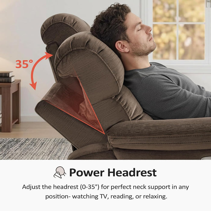 Zero Wall Hugger Power Recliner Chair for Adult ST257 ((Coffee)