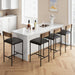 Bar Stools Set of 2, Kitchen Bar Stools with Footrest, 25.5 Inches Upholstered Bar Chairs with Back, 2 Counter Height Barstools for Counter Bar, Island, Easy Assembly, Rustic Brown