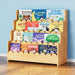 4-Tier Scalloped Bookshelf, Montessori Bookcase for Toddlers, Wooden Book Shelf Organizer Display Furniture for Kids Rooms, Playroom, Nursery and Classroom, 29.6“ Wide, Natural