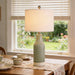 23.5" Bedside Lamps Set of 2,Green Ceramic Table Lamp for Bedroom
