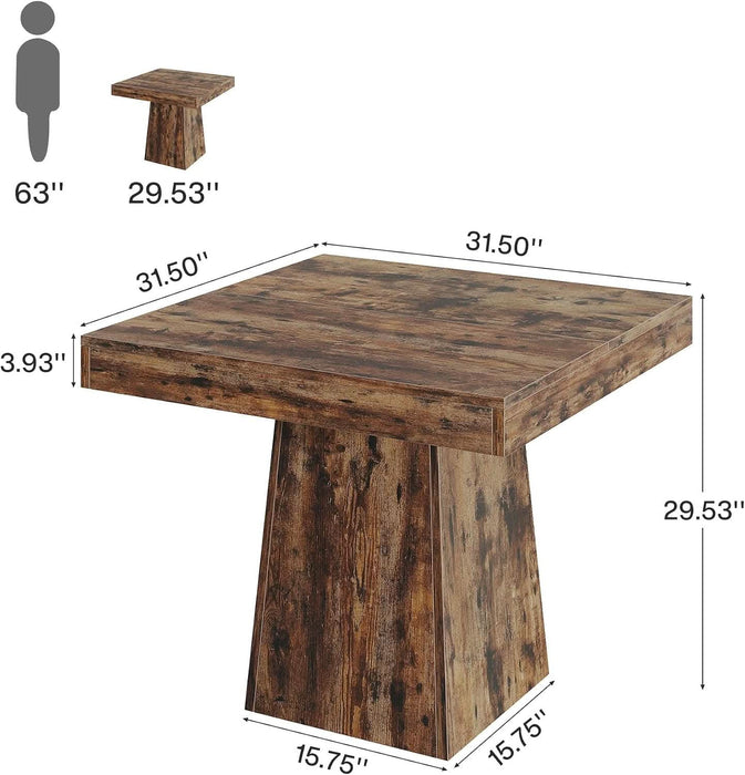 Square Dining Table for 4, 31.5" Farmhouse Small Kitchen Table