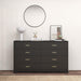 8 Drawer Dresser CharcoalBlack With Goldtone Handles