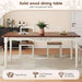 Elegantly Carved Dining Table,70.9" Solid Wood Kitchen Table for 6,Farmhouse Rectangle Table for 6 Persons,Carved Apron,Easy to Clean,Painted Finish,Fit Dining Room,Waterproof,Wn&Wt