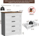 Farmhouse 4 Drawers Dresser for Bedroom Rustic Chest of Drawers with Natural Texture White Drawers Organizer for Living Room Hallway