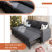 Dark Grey Corduroy Sleeper Sofa With HiddenStorage