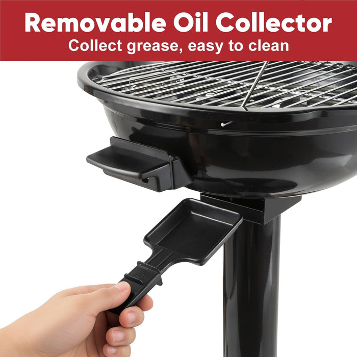 Electric Grill Outdoor,  Electric BBQ Grill, 1600W Portable BBQ with Lid for Cookouts, BBQ Gatherings, Small Spaces, Adjustable Heat, Removable Stand Grill, Oil Collector