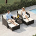 5-Piece Outdoor Patio Conversation Set with Hidden Ottomans