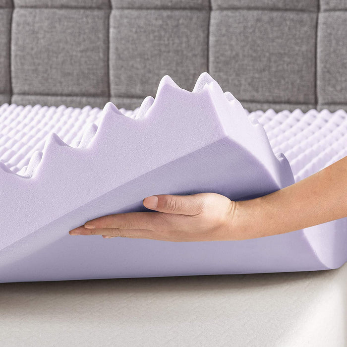 Queen Memory Foam Topper Lavender-Infused, 3", CertiPUR-US Certified