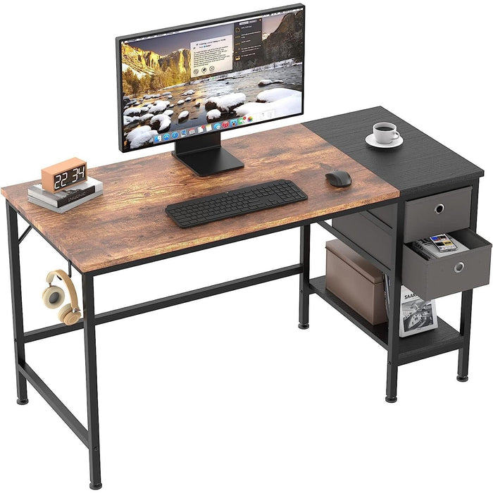47″ Desk with Drawers and Shelves for Home Office