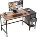 47″ Desk with Drawers and Shelves for Home Office