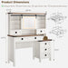 Oversized Farmhouse Vanity Desk With Illuminated Mirror