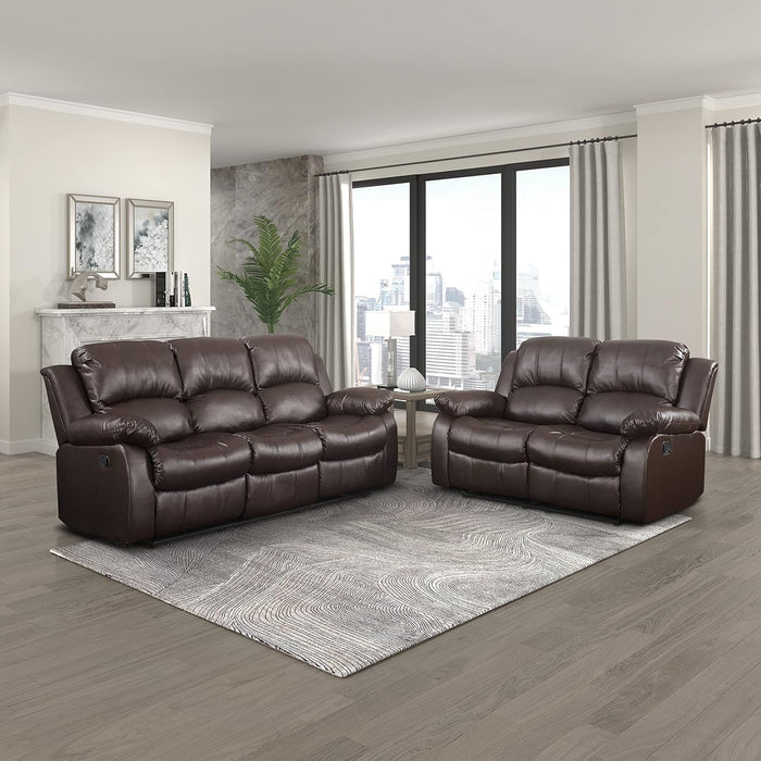 Manual Recliner Loveseat - Black Faux Leather