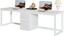 78.7'' 2 Person Computer Desk with 3 Drawers, Extra Long Double Office Desk with Storage, Modern Dual Study Writing Table Workstation for Home Office, White