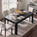 70" Rectangle Dining Table for 6-8, Wooden Kitchen Table, Black