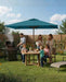 6.5X10Ft Patio Umbrella, Outdoor Umbrella with Push Button Tilt and Crank, 8 Sturdy Ribs, UV Protection & Waterproof Market Umbrella for Pool, Backyard, Beach,Deck (Lake Blue)