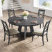 47 Inch Round Dining Table Black IndustrialGradeMetal