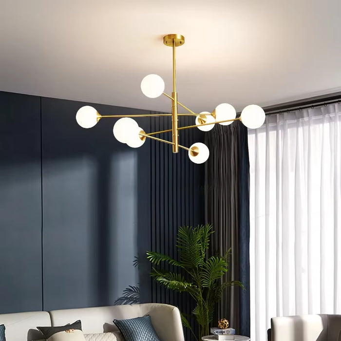 Modern Glass Ball Led Ceiling Chandelier Black Gold for Bedroom Living Dining Room Table Pendant Lamp Lusters Luminaire Lighting