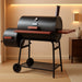 CC1830W 30-Inch Charcoal Grill with Offset Smoker and Wood-Painted Side Table, Outdoor Smoker Grill with 811 Sq. In. Cooking Area for Outdoor Barbecue Event, Black