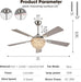 52" Crystal Chandelier Ceiling Fan with Lights - (Glam, Chrome)