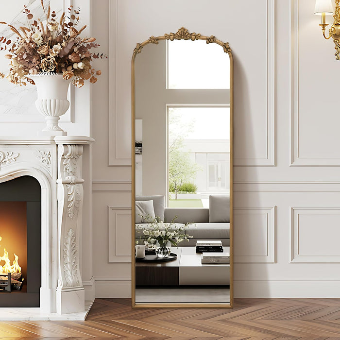 Full Length Gold Mirror: 21''X56'' Baroque Floor Long Body Mirror