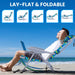 2 Pack Lightweight Portable Camping Beach Chair for Adults, Outdoor Lay Flat Folding Beach Chairs with 5 Positions, Backpack Beach Chair with Towel Bar, Zipper Pouch, Cup Holder, Ocean Striped