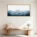 Blue Framed Mountain Landscape Wall Art Fog Mountain Painting Wall Decor Minimalist Blue Artwork Blue Mountains Wall Paintings Simple Landscape Wall Pictures for Bedroom Living Room Office Home Decor 20X40 Inch