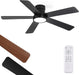 Sleek Black 48 Inch Flushmount Ceiling Fan Lighting