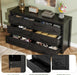 6 Drawer Dresser for Bedroom, Wood Chest of Drawers Handle Free