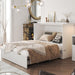 White Queen Murphy Bed Featuring Integrated Charging