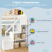 White SolidWood TwinOverFullBunkBed StairsGuardRails