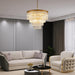 Gold Crystal Chandelier 22.9in Ceiling Pendant Light