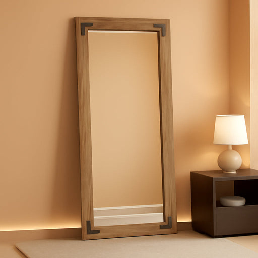 Wooden Full Length Mirror, 55"X22" Solid Wood Frame Floor Mirror, for Farmhouse, Bedroom, Living Room, Entryway Decor, Leaning or Hanging