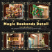 Bookend Magic House Building Kit, Home Decorative for Building Block Toy, Bookcase Miniature House Model Building, Cool Bookshelf Organizer and Home Decor 1488Pcs
