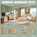 Modern 7 Drawers Dresser for Bedroom, 54.7" Tall Dresser-Natural