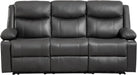 Manual Reclining Sofa - 3 Seat Recliner Sofa with Heat & Massage Function, Wall-Hugger Reclining Sofa for Living Room (Grey) | Cup Holder, Side Pocket