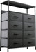 Black Dresser with 8 Fabric Bins