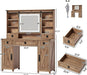 Rustic Oak FortySevenPointTwoInch Makeup Vanity Desk IntegratedLighting