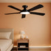 52" Low Profile Ceiling Fan with Light, Slim, Black, Flush Mount, DC Reversible Motor, 6 Speeds, Remote Control, Noiseless, Dimmable, LED Light, 3CCT, Modern Matte Black Ceiling Fan for Bedroom