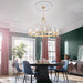 Wagon Wheel Chandelier, 12-Light Golden Farmhouse round Chandelier, Industrial Lighting Fixtures, Glass Pendant Light Suitable for Porch, Dining Room, Living Room, and Bedroom.