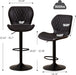 Bar Stools Set of 2, Modern Swivel Counter Height Barstools for Kitchen Island Chairs, Adjustable Fabric Bar Stools with Back for Kitchen Counter Bar, Black