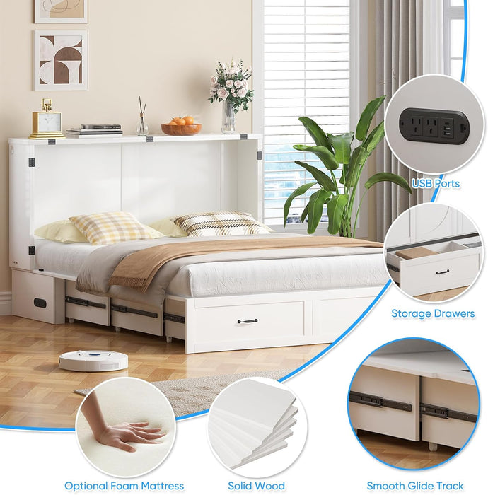 Queen Murphy WallBed With Integrated Mattress Included