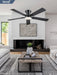 Ceiling Fans with Lights, 52'' Low Profile Ceiling Fan with Light and Remote/App Control, Dimmable, Qiuet DC Motor, Flush Mount Ceiling Fan for Indoor Bedroom Living Room, Black