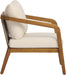 Kai 4 Piece Patio Furniture Set with Slatted Coffee Table, Outdoor Sofa Set with PE Wicker Backrest & Cushions, Acacia Wood Conversation Set for Backyard,Cream+Light Brown+Teak