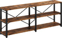 Console Table, 3-Tier 70.8 in Entryway Table, Vintage Brown