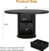 47" round Dining Table for 4-6, Farmhouse Kitchen Table, Black | Dining Table with 2-Layer Storage Shelf and Drawer, Circle Dinner Table for Dining Room, Kitchen, Living Room (Table Only)