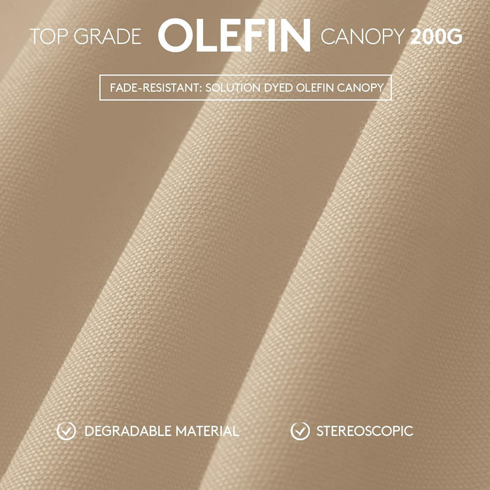 6.5X10Ft Olefin Rectangular Patio Umbrella, Beige